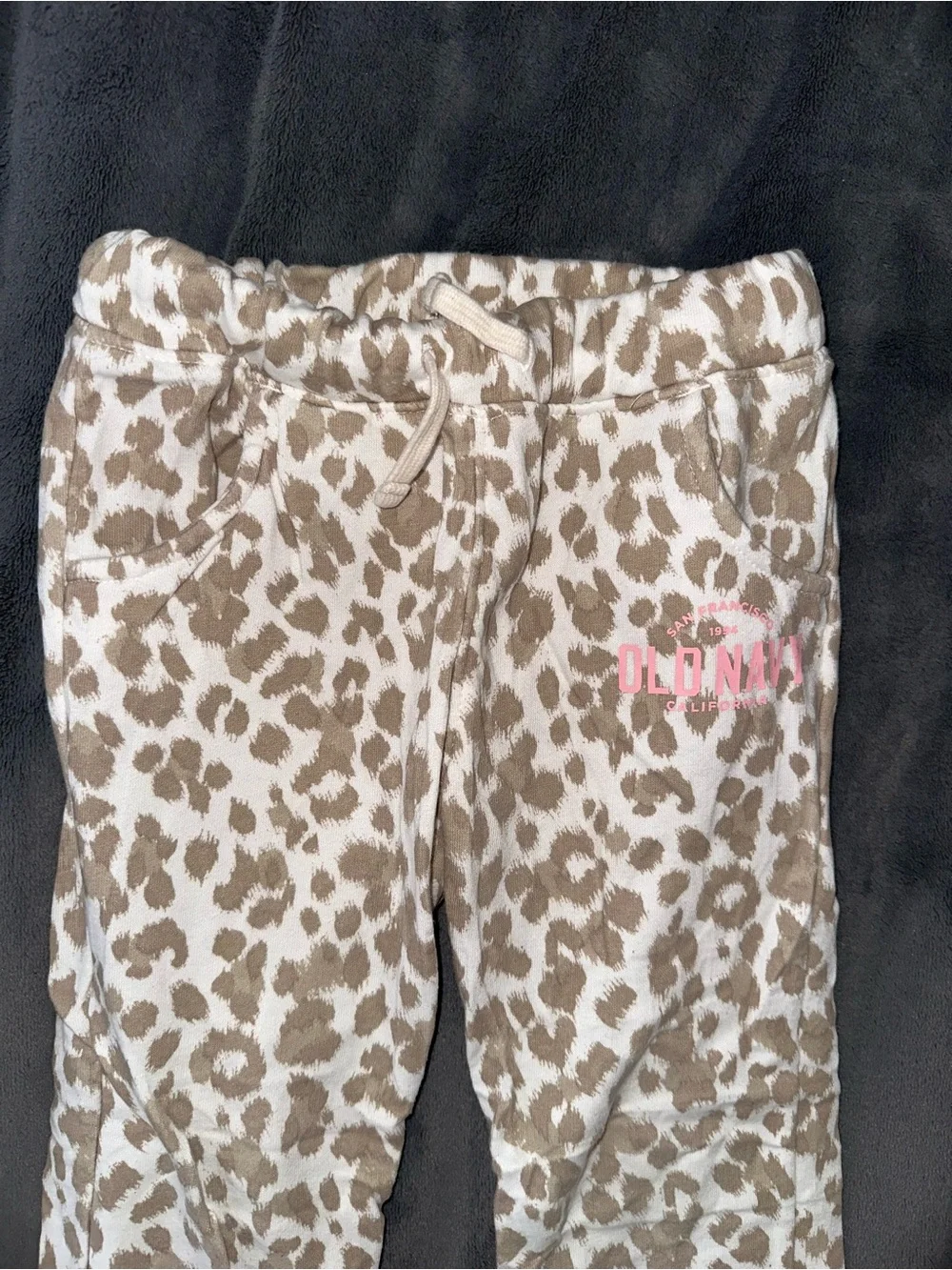 Old Navy toddler Tan & White Leopard Print sweat pants